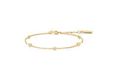  Starlit Drops - Link bracelets - Silver / 14kt GP - Zirconia - 18,5cm